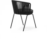Saconca Садовый стул из шнура и стали с черной окраской La Forma (ex Julia Grup) арт.157209