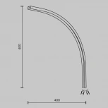 Коннектор радиусный внутренний R300, черный Maytoni Accessories for tracks Basity TRA172ICL-R300-11B