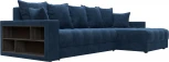 Диван угловой с декором и полкой Лига-050 НПБ Лига Диванов (Велюр) арт.128600