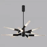 Потолочная люстра на штанге Odeon Light Kolos 5459/28L черный глянцевый/прозрачн./металл/стекло LED 28W 3000K (220V)