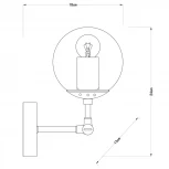 Бра Arte Lamp Bolla A1664AP-1BK (220V, выключатель, шар)
