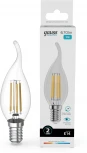 Лампочка светодиодная филаментная Gauss Filament Elementary 42120 Свеча на ветру 10W 670lm 4100К Е14 LED