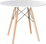 Стол обеденный CHELSEA`90 (ножки светлый бук, цвет белый)