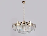 Подвесная люстра Newport 4350 4356+3/C gold (220V, хрусталь, на цепи, круглые)