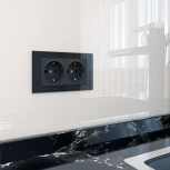 Розетка двойная с заземлением (черный матовый) (a051623) Werkel Встраиваемые механизмы черные W1172008