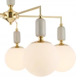 Потолочная люстра на штанге Lumion Vivien 6580/5C французское золото, серый/белый металл, керамика/стекло E14 5*40W 220V