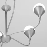 Подвесная люстра Wi-Fi Eurosvet Calyx 60169/6 никель (220V, управление смартфоном, голосовое управление, умный дом - Minimir Home, Алиса, Маруся, Салют, на цепи, шарики)