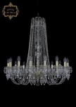 Подвесная большая люстра Art Classic 11.24 11.24.16.300.h-86.Gd.V0300 (220V, хрусталь, на цепи, подсвечник, свеча)