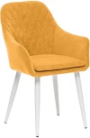 Стул с подлокотниками Слим, каркас Белый, велюр Горчица Leset