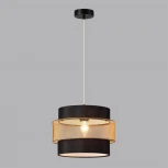 Подвесной светильник Lumion Animaisa 8003/1A черный/черный, золотой металл/металл, текстиль Е27 60W 220V (на проводе, круглые)