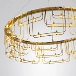 Подвесной светильник Odeon Light Zaha 7060/44L нерж/сталь золото IP20 LED 44W 3960Лм 3000K 220V (на тросе)