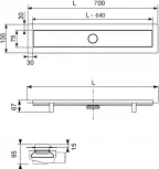 Душевой лоток TECE linus 15100079 70 см комплект