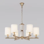 Подвесная люстра Wi-Fi Eurosvet Caprera 60146/6 латунь (220V, управление смартфоном, голосовое управление, умный дом - Minimir Home, Алиса, Маруся, Салют, на цепи)