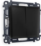 Комплект механизма Ambrella Volt 2-клавишного выключателя ALFA MA803010 Черный матовый QUANT