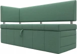 Диван кухонный прямой Стоун с углом левый (Зеленый/Рогожка) Лига Диванов арт.123207L