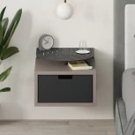 Тумба прикроватная OSLO NIGHTSTAND LEVE (ЛДСП,Металл/Черный,Бежевый) арт.LEV01136