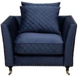 Кресло Garda Decor SORRENTO1-Colt034 (Золото/Темно-синий)