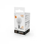 Лампочка светодиодная шар белая колба E14 12 Вт 880 lm 3000K теплое белое свечение Gauss Elementary 53112