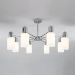 Потолочная люстра Wi-Fi на штанге Eurosvet Vegga 70160/8 хром (220V, управление смартфоном, голосовое управление, умный дом - Minimir Home, Алиса, Маруся, Салют)