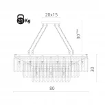 Подвесная люстра Divinare Nova 3001/02 SP-15 (220V, хрусталь, на цепи)