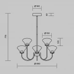 Потолочная люстра на штанге светодиодная Maytoni Dynasty MOD402PL-L20BS3K (220V)