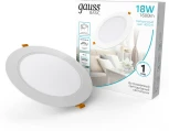 Светильник встраиваемый Gauss Downlight 9030420218 18W 1600lm 4000K IP20 белый LED (220V, круглые)
