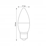 Лампа светодиодная, диммируемая, форма "свеча", матовая, белый свет 4000K Volpe OPTIMA DIM LED-C37-6W/4000K/E27/FR/DIM/SLS
