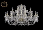 Подвесная большая люстра Art Classic 11.23 11.23.16+8.360.Gd.Dr (220V, хрусталь, на цепи, подсвечник, свеча)