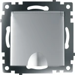 Розетка с заземлением защитной крышкой и шторками (серебро) Stekker Катрин 39580