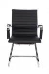 Кресло Бюрократ CH-883-LOW-V черный эко.кожа низк.спин. полозья металл хром