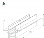 Трек встраиваемый магнитный MAG-TRACK-2538-FDW-1000 (BK, 5LN) (Arlight, IP20 Металл) 046284