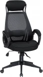 Офисное кресло для руководителей STEVEN BLACK (чёрный пластик, чёрная ткань)