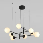 Подвесной светильник Wi-Fi Eurosvet Planet 70146/8 черный (220V, управление смартфоном, голосовое управление, умный дом - Minimir Home, Алиса, Маруся, Салют, на проводе, шарики)