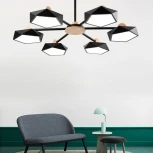 Люстра на штанге Geometric Ch 6 Черная ImperiumLoft Geometric-Ch01 (140731-26) (LED, 220V)