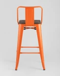 Стул полубарный Stool Group TOLIX WOOD со спинкой оранжевый глянцевый УТ000001860