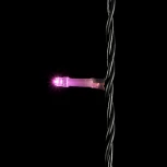 Гирлянда Нить 10м Розовая 24В, 100 LED, Провод Черный ПВХ, IP54