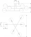 Потолочная люстра Wi-Fi на штанге Eurosvet Grazia 70148/6 (220V, управление смартфоном, голосовое управление, умный дом - Minimir Home, Алиса, Маруся, Салют)