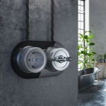 Выключатель на 4 положения двухклавишный (Матовый хром) Werkel WL19-01-05 (a044913)