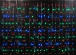 Гирлянда светодиодная Занавес разноцветная 220B, 300 LED, провод белый, IP65 RL-CS2*1.5-CW/M Rich LED