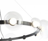 Подвесной светильник Crystal Lux BOSQUE SP12 BLACK/TRANSPARENT (LED, 220V, на тросе, круглые)