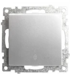 Переключатель одноклавишный (серебро) Stekker Катрин 39576