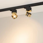 Трековый светильник SP-PLURIO-TRACK-4TR-R77-9W Warm3000 (BK-BRS, 36 deg, 230V) (Arlight, IP20 Металл) 038121 (LED)