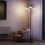 Торшер светодиодный с выключателем шарики Eurosvet Ragno 90194 черный (a070272) (регулировка яркости, 220V, шарики)