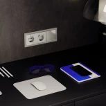 Проходной переключатель двухклавишный с подсветкой (шелк) Voltum S70 VLS020404