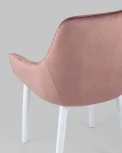 Стул Stool Group Диана велюр пыльно-розовый ножки белые УТ000025427