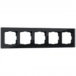 Рамка на 5 постов (черный,стекло) W0051108 (a051437)
