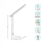 Интерьерная настольная лампа складываемая Gauss GT2041 (ночной режим, LED, 220V, диммер, сенсорный выключатель)