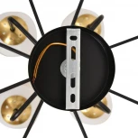 Потолочная люстра на штанге Lumion Elrona 8375/12C черный/латунь/белый, металл/стекло E27 12*60W 220V