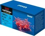Гирлянда светодиодная, 10м, 100 светодиодов, красный свет. ULD-S1000-100/DTA RED IP20