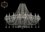 Подвесная большая люстра Art Classic 11.12 11.12.20.460.Gd.Sp (220V, хрусталь, на цепи, подсвечник, свеча)